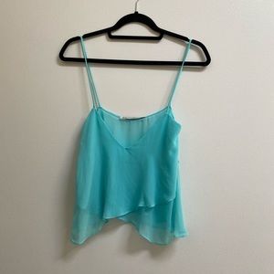 Zara Blue Layered Chiffon Camisole XS